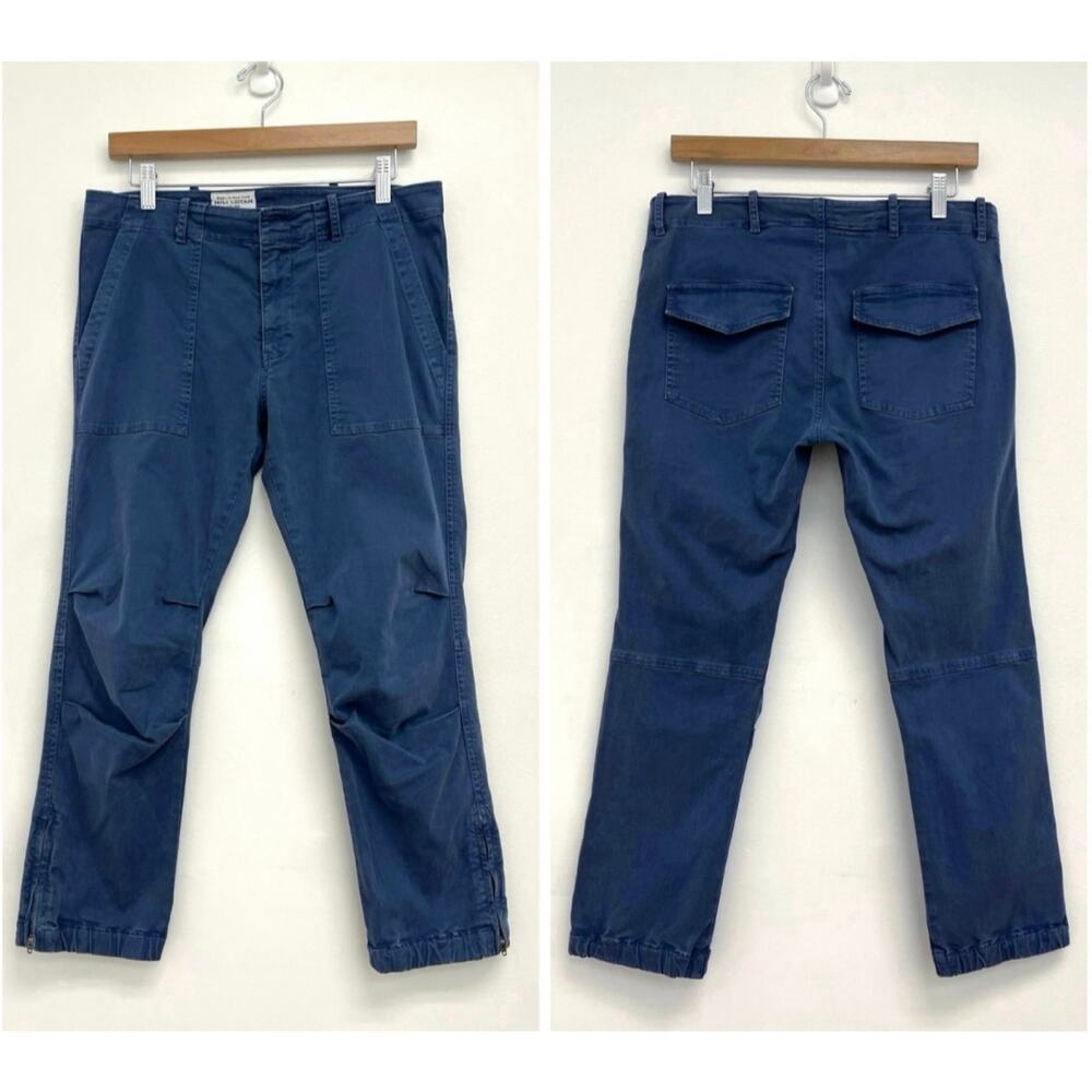 Nili Lotan Cropped Military Pants Utility Relaxed Stretch Cotton Flap - Size 6 - Picture 2 of 14